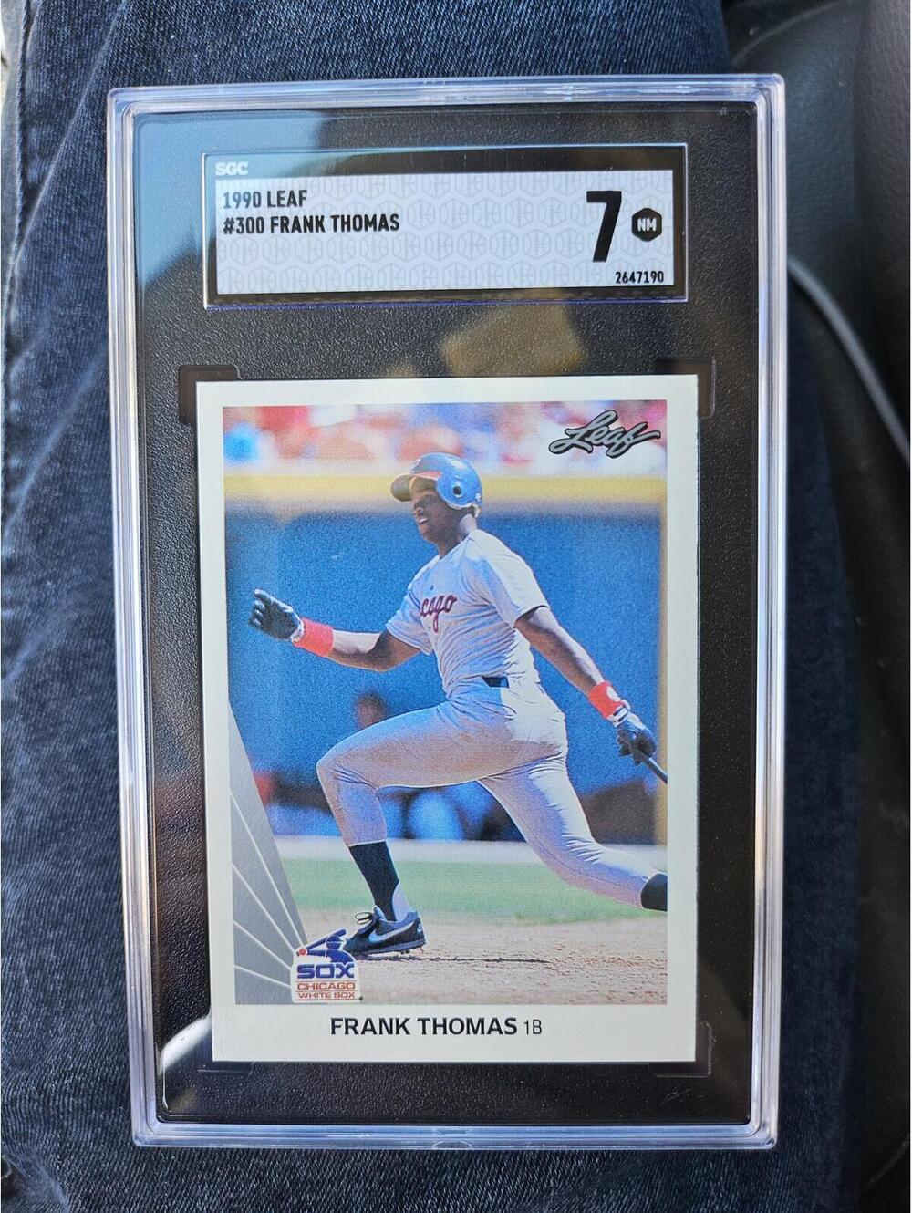 1990 Leaf #300 Frank Thomas ROOKIE RC SGC 7 Graded Baseball Card MLB White Sox
